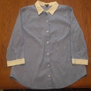 Ann Taylor button down dress shirt with jewels